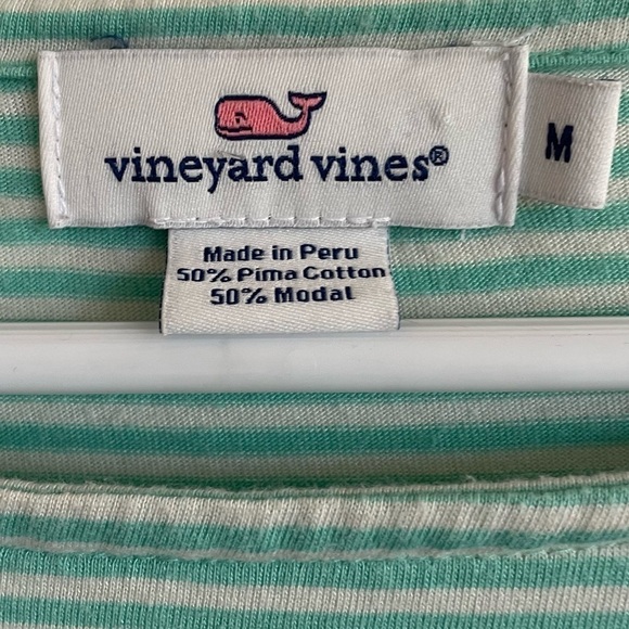 VINEYARD VINES STRIPED LONG SLEEVE PIMA COTTON TOP - Picture 6 of 6